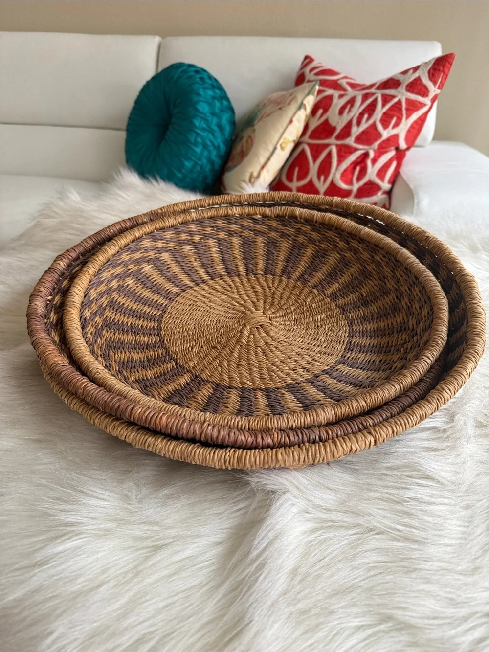 Vintage Woven Baskets Set of 3